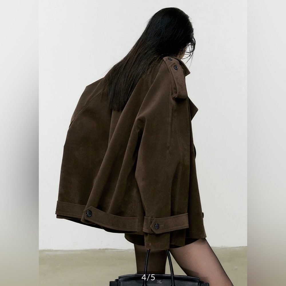 Lapel Loose Suede Jacket size S NWT ‼️SOLD OUT IN COMMENSE WEB - Picture 4 of 9